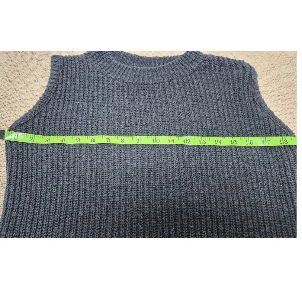 Knit Maven Vintage Ribbed Black Sleeveless Ribbed Sweater Women's Size Medium - Picture 5 of 7